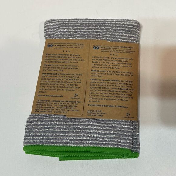 Norwex Bamboo Multipurpose Cloth Graphite/Green NWT - Picture 14 of 15